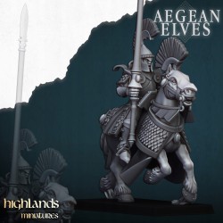 Aegean Elves Mounted Lances x5 - Bigusson - Druk 3D - Highlands Miniatures