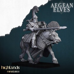 Aegean Elves Mounted Lances x5 - Bigusson - Druk 3D - Highlands Miniatures