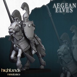 Aegean Elves Mounted Lances x5 - Bigusson - Druk 3D - Highlands Miniatures
