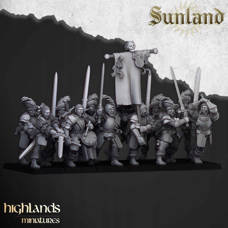 Sunland Landsknechts - x10 z grupą dowodzenia | Bigusson miniatures Sunland Landsknechts - x10 z grupą dowodzenia | Bigusson miniatures
