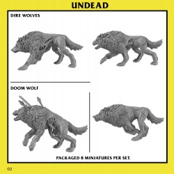 UNDEAD: Dire Wolves Unit x8 - Bigusson - Druk 3D - Monstrous Encounters