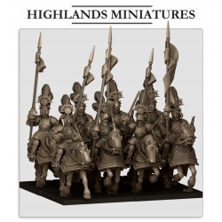 Sunland Golden Flames Knights x 7 + 3 cmd - druk 3d - Highlands Miniatures