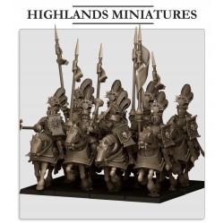 Sunland Golden Flames Knights x 7 + 3 cmd - druk 3d - Highlands Miniatures