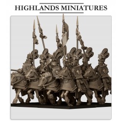Sunland Golden Flames Knights x 7 + 3 cmd - druk 3d - Highlands Miniatures