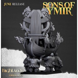 Dwarf King on Throne - Bigusson - Druk 3d - Highlands Miniatures