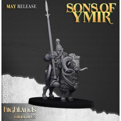 Mounted Dwarfs x7 + 3 cmd - Bigusson - Druk 3d - Highlands Miniatures