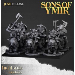 Heavy Dwarf Cavalry x7 + 3 cmd - Bigusson - Druk 3d - Highlands Miniatures