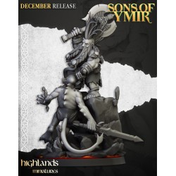 Dwarf Demonseeker Male Scenic Base - Bigusson - Highlands Miniatures