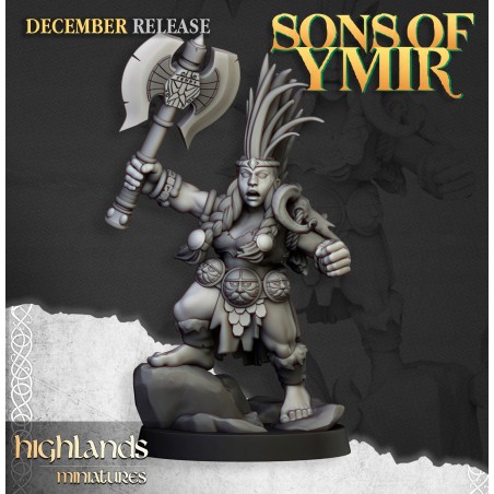 Dwarf Demonseeker Female Scenic Base - Bigusson - Highlands Miniatures