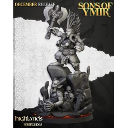 Dwarf Demonseeker Female Scenic Base - Bigusson - Highlands Miniatures