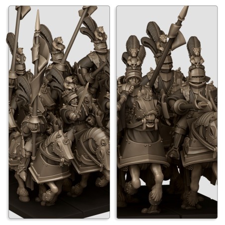 Sunland Fierce Claw Knights x7 +cmd - Druk 3d - Highlands Miniatures