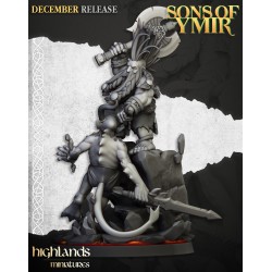 Dwarf Demonseeker Male Scenic Base - Bigusson - Highlands Miniatures