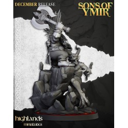 Dwarf Demonseeker Male Scenic Base - Bigusson - Highlands Miniatures