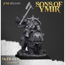 Heavy Dwarf Cavalry x7 + 3 cmd - Bigusson - Druk 3d - Highlands Miniatures