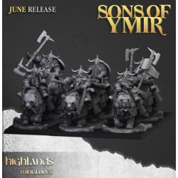 Heavy Dwarf Cavalry x7 + 3 cmd - Bigusson - Druk 3d - Highlands Miniatures