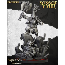 Dwarf Demonseeker Female Scenic Base - Bigusson - Highlands Miniatures