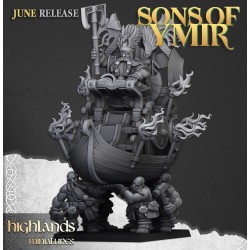 Dwarf King on Throne - Bigusson - Druk 3d - Highlands Miniatures