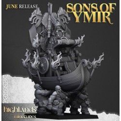 Dwarf King on Throne - Bigusson - Druk 3d - Highlands Miniatures