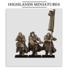 Mergenheim Knights on Foot x7 +cmd - Druk 3d - Highlands Miniatures