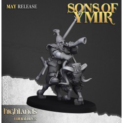 Mounted Dwarfs x7 + 3 cmd - Bigusson - Druk 3d - Highlands Miniatures