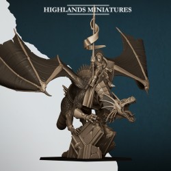 Aegean Elf Prince on Dragon - Bigusson - druk 3d - Highlands Miniatures