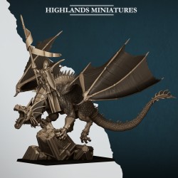 Aegean Elf Prince on Dragon - Bigusson - druk 3d - Highlands Miniatures