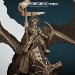 Aegean Elf Prince on Dragon - Bigusson - druk 3d - Highlands Miniatures
