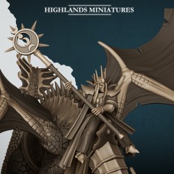 Aegean Elf Great Mage on Dragon - Bigusson - druk 3d - Highlands Miniatures