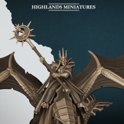 Aegean Elf Great Mage on Dragon - Bigusson - druk 3d - Highlands Miniatures