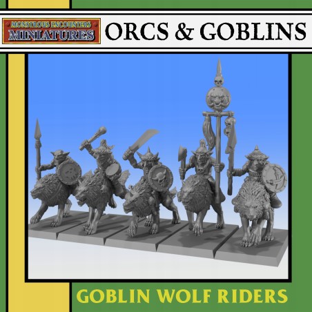 Goblin Wolf Riders Unit x 10 - Bigusson - Druk 3d - Monstrous Encounters