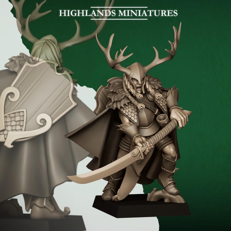 Feral Elf Highborn | Tabletop |RPGs | Roleplaying | 32mm28mm | Highlands Miniatures | Wood Elves