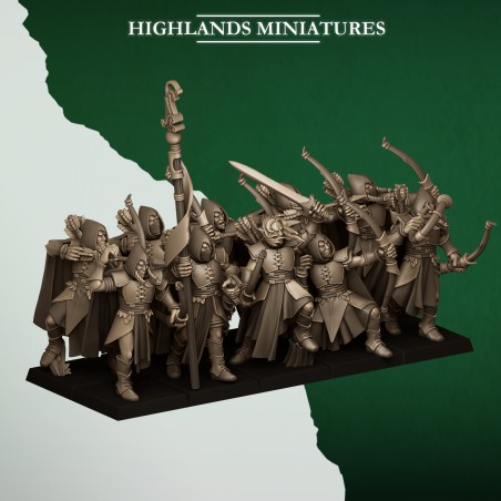 Feral Archers x10 | RPGs | Roleplaying | 32mm 28mm | Tabletop | Wood Elfves | Highlands Miniatures