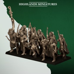 Feral Archers x10 | RPGs | Roleplaying | 32mm 28mm | Tabletop | Wood Elfves | Highlands Miniatures