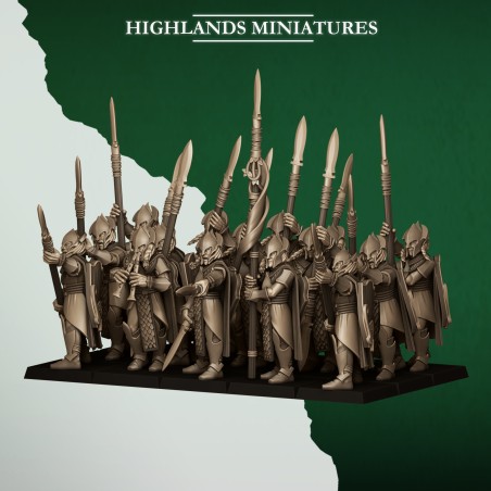 Feral Spearmen x10 | RPGs | Roleplaying | 32mm 28mm | Tabletop |Wood Elfves | Highlands Miniatures