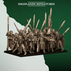 Feral Spearmen x10 | RPGs | Roleplaying | 32mm 28mm | Tabletop |Wood Elfves | Highlands Miniatures