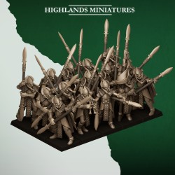 Feral Spearmen x10 | RPGs | Roleplaying | 32mm 28mm | Tabletop |Wood Elfves | Highlands Miniatures