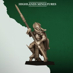 Feral Spearmen x10 | RPGs | Roleplaying | 32mm 28mm | Tabletop |Wood Elfves | Highlands Miniatures