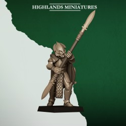 Feral Spearmen x10 | RPGs | Roleplaying | 32mm 28mm | Tabletop |Wood Elfves | Highlands Miniatures