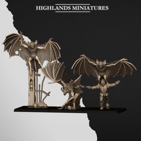 Giant Bats |  RPGs | 32mm 28mm | Highlands Miniatures | Vampire