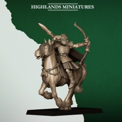 Mounted Feral Archers x10 | RPGs | Roleplaying | 32mm 28mm | Tabletop |Wood Elfves | Highlands Miniatures