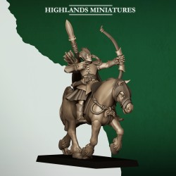 Mounted Feral Archers x10 | RPGs | Roleplaying | 32mm 28mm | Tabletop |Wood Elfves | Highlands Miniatures