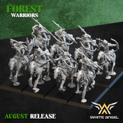 WOOD ARROW RIDER x10 - Forest Warriors | RPGs | Roleplaying | 32mm/28mm | White Angel Miniatures | Wood Elves|  Tabletop