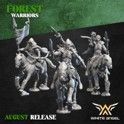 WOOD ARROW RIDER x10 - Forest Warriors | RPGs | Roleplaying | 32mm/28mm | White Angel Miniatures | Wood Elves|  Tabletop