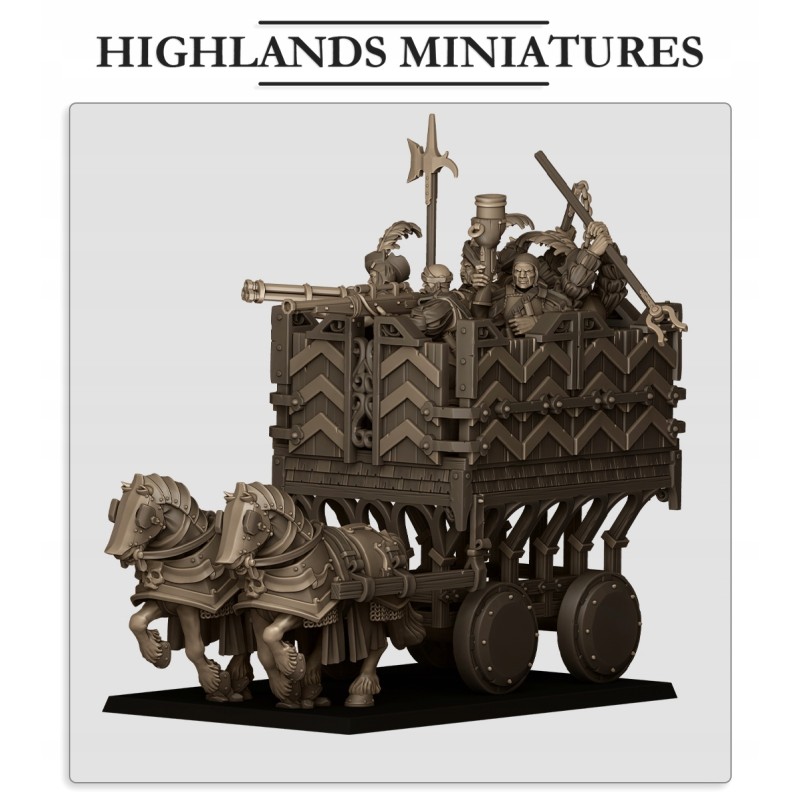 Sunland Armored Wagon - Druk 3d - Highlands Miniatures Sunland Armored Wagon - Druk 3d - Highlands Miniatures