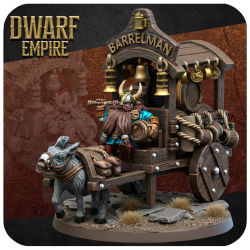BARRELMAN CART | White Angel Miniatures | Dwarfs