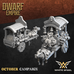 BARRELMAN CART | White Angel Miniatures | Dwarfs