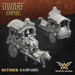 BARRELMAN CART | White Angel Miniatures | Dwarfs