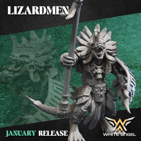 COMMANDER LIZARD Druk 3d LIZARDMEN White Angels