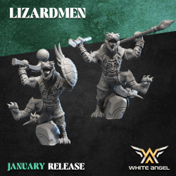SLIPPERY LIZARD x10 druk 3d LIZARDMEN White Angels