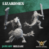 SLIPPERY LIZARD x10 druk 3d LIZARDMEN White Angels